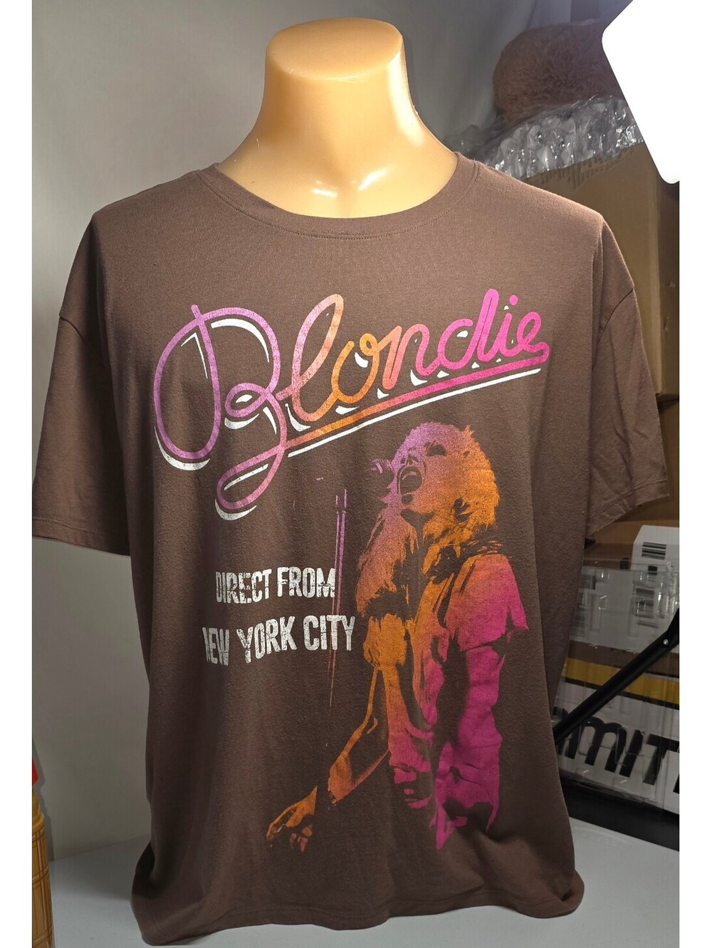 Unisex Blondie Direct From New York City Graphic T-Shirt XXL Brown